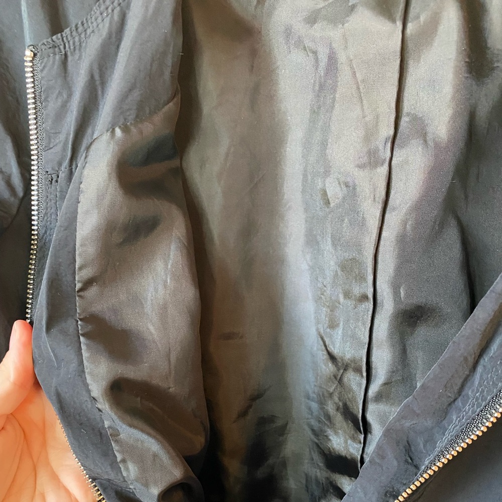 H&M Zip Up Black Windbreaker Style Women’s Lightweight Jacket - Picture 7 of 11